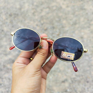 แว่นวินเทจ แว่นตากันแดด แว่น Handmade แว่นเก่าเก็บยุค 90 ชินตา รุ่น Gold Klang ทรงรีมน กรอบสีทอง เท่ห์ๆ ไม่ซ้ำใคร