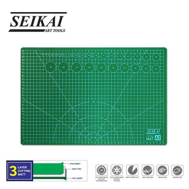 seikai-แผ่นยางรองตัด-a4-และ-a3-cutting-mat-แผ่นรองตัด