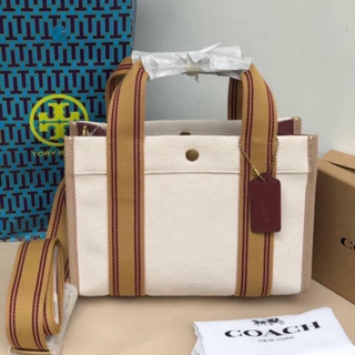 💚แท้💯 พร้อมส่ง💚งาน shop Coach C8635 Spin Tote 27 In Signature Jacquard