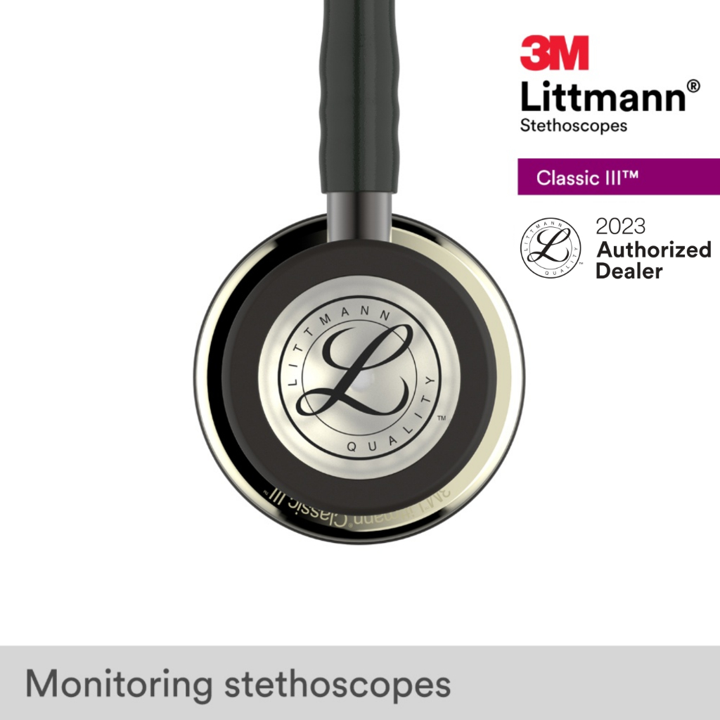 3m-littmann-classic-iii-27-inch-5861-champagne-chestpiece-black-tube