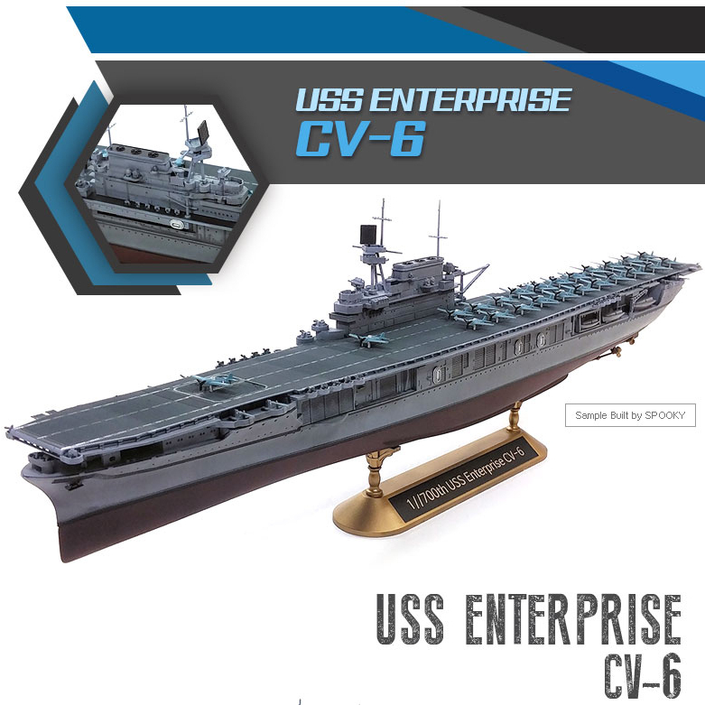 โมเดลประกอบ-academy-model-1-700-ac14409-uss-enterprise-cv-6-the-battle-of-midway-80th-anniversary