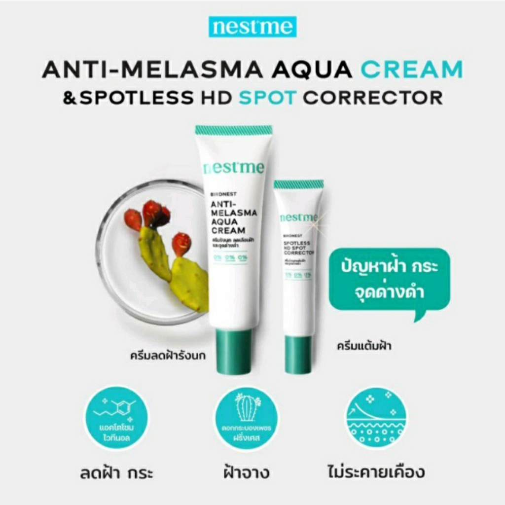 nest-me-anti-melasma-set-anti-melasma-aqua-25g-spot-cream-10g-เซ็ตครีมบำรุงผิวหน้า-ลดเลือนฝ้า