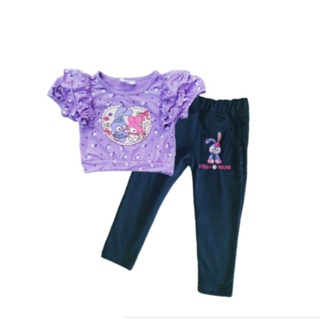 ภาพขนาดย่อของภาพหน้าปกสินค้าเสื้อผ้าเด็กผู้หญิง ชุดเซทเสื้อ+กางเกง จากร้าน kidsbae บน Shopee
