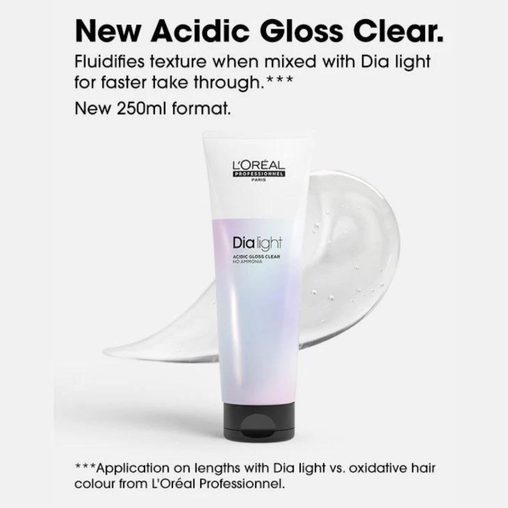 loreal-dialight-acidic-gloss-clear-250ml-สีเคลือบเงาชนิดปราศจากแอมโมเนียสำหรับเคลือบเงาเส้นผม-รุ่นนี้เหมาะกับผมที่อ่อนแอ