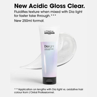 Loreal Dialight Acidic Gloss CLEAR 250ml สีเคลือบเงาชนิดปราศจากแอมโมเนียสำหรับเคลือบเงาเส้นผม รุ่นนี้เหมาะกับผมที่อ่อนแอ