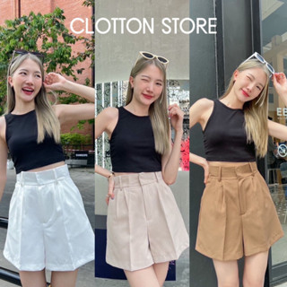 💖Basic Pants✨ กางเกงขาสั้นผ้าเปเป้เคนนี่ เนื้อหนาผิวผ้าลื่น ทรงสวย งานเอวสูงขอบหนา