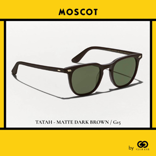 MOSCOT แว่นกันแดด มอสคอต รุ่น TATAH สีกรอบ MATTE DARK BROWN สีเลนส์ G15 ไซซ์ 50 ของแท้ มีประกัน