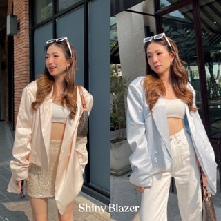 🔥ลด 120 ใช้โค้ด INCSM66🔥 Shiny blazer - เบลเซอร์ผ้าซาติน มี 2 สี