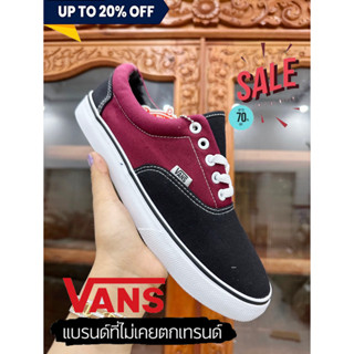 รองเท้าแฟชั่น🔥Vans Slip On 5 รู สีดำ-แดง รองเท้าแวนส์ รองเท้าลำลอง รับประกันสินค้า