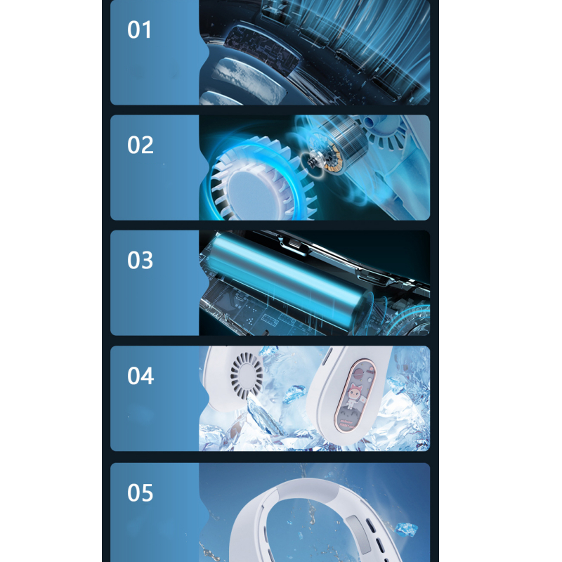 พัดลมคล้องคอ-พัดลมห้อยคอ-4000mah-พัดลมระบายความร้อน-ชาร์จusb-ปรับลมได้-5-ระดับ-แฟนใหม่ปี-2023
