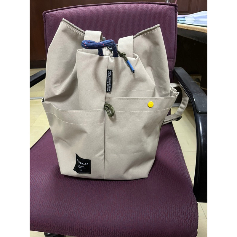 กระเป๋าเป้ จากแบรนด์ tathata Onion head relife sky backpack สีเบจ