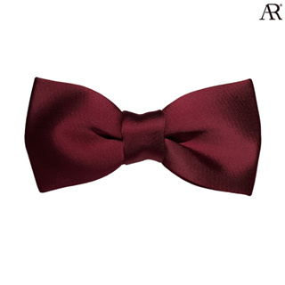 ANGELINO RUFOLO Bow Tie (โบว์หูกระต่าย) ผ้าไหมซาตินคุณภาพเยี่ยม ดีไซน์ เรียบหรู สีดำ / สีBurgundy