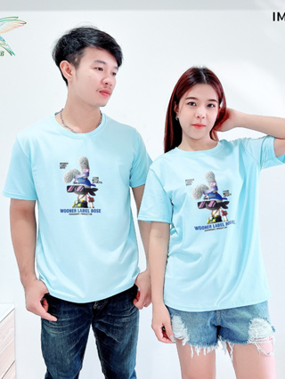 4000 IMG-16# 6 สี  เสื้อยืด คอกลม  พิมพ์ลายกระต่ายใส่แว่น น่ารัก