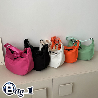 bag_1(BAG1855) กระเป๋าผ้าไนล่อนสะพายข้าง ข้างหน้ามี2ช่องใส่ของ มี 3 สี