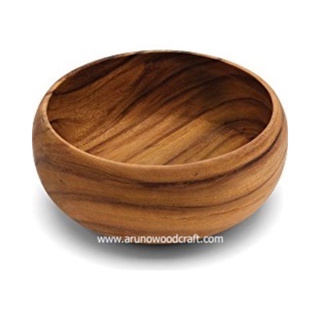 ชามไม้กลมจามจุรี DIA 5.5"- 6“ x H 2" l ACACIA WOOD ROUND BOWL DIA 6" x H 2"