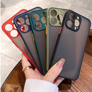 เคสหลังด้านขอบสี 5 สี สำหลับรุ่น iPhone 14 pro max 14plus 13 13pro 13promax สำหลับรุ่นiPhone 12 12pro 12promax