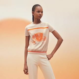 Hermès/"Canoe" polo t-shirt/ของแท้ 100%