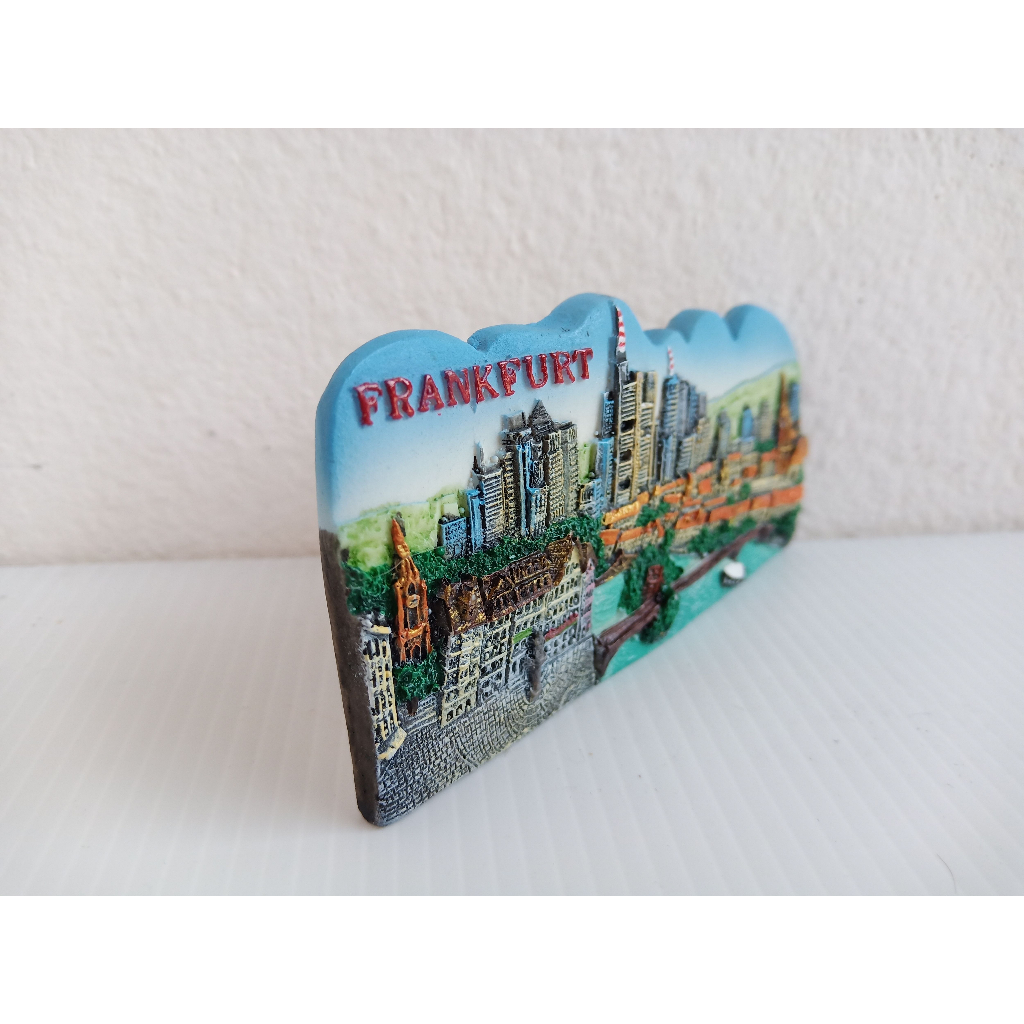 โมเดลภาพสถานที่ท่องเที่ยวสำหรับติดตู้เย็น-frankfurt-blue-landmark-souvenir-magnet-collection-gift-for-refrigerator