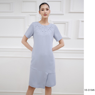 AMILA Dress VE-D1345 by VERONIQA ชีราเม้นท์ แขนสั้น IGPU22-11