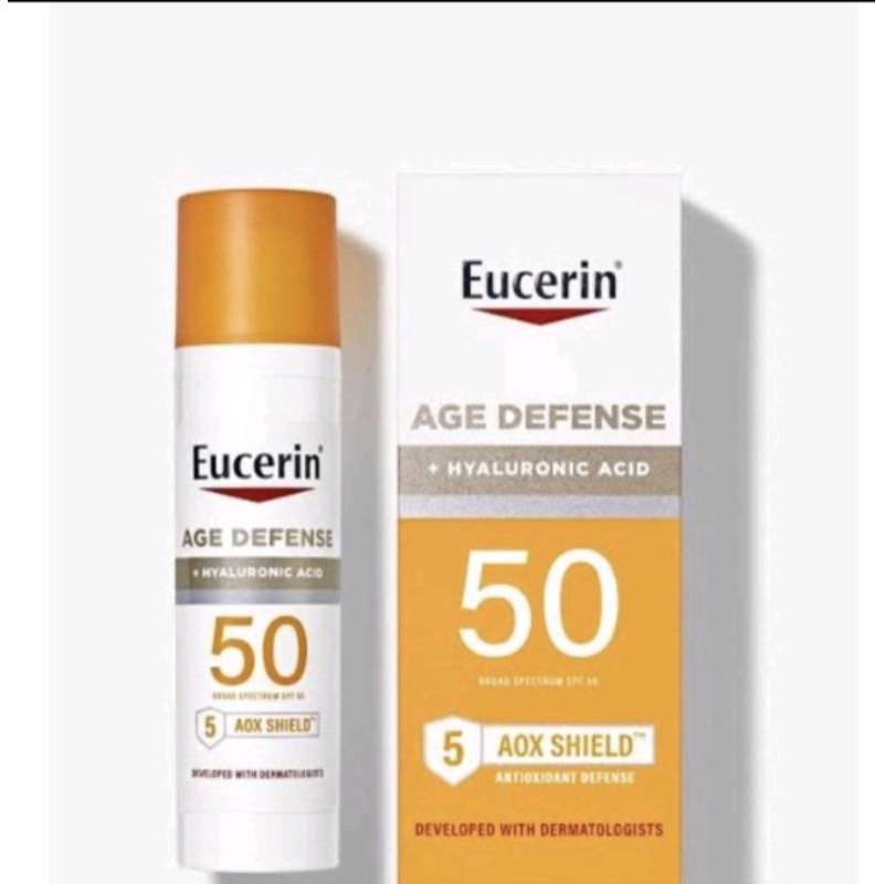 Eucerin Sun Age Defense SPF 50 Face Sunscreen Lotion with hyaluronic
