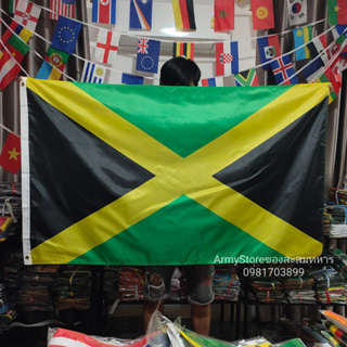 &lt;ส่งฟรี!!&gt; ธงชาติ จาไมก้า Jamaica Flag 4 SIze พร้อมส่งร้านคนไทย