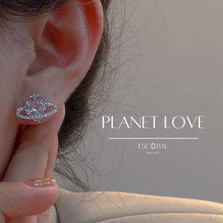 ภาพหน้าปกสินค้าESCOBAL✨ต่างหูเงินแท้ Planet Love สไตล์สวยหรู ต่างหูเพชร ตุ้มหูเงินแท้ ต่างหูแฟชั่น ตุ้มหูเงินแท้ ต่างหูน่ารัก earring ที่เกี่ยวข้อง