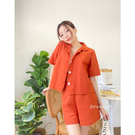 ชุดเซ็ทใส่เที่ยว-ผ้าลินินฝ้าย-ใส่สบาย-ฟรีไซส์
