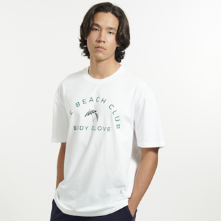 BODY GLOVE Mens The Beach Club & Sporty T-Shirts เสื้อยืดคอกลม สีขาว-00