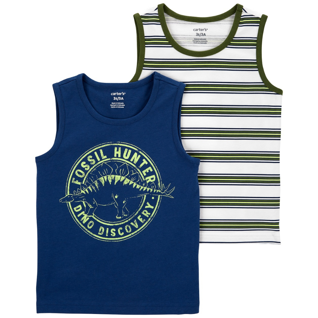 carters-2pk-tank-dinoblue-คาร์เตอร์เสื้อยืดแขนกุดเด็กผู้ชาย-ลายไดโน-เซท-2-ชิ้น-l10