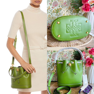 🎀 (สด-ผ่อน) กระเป๋า 8.4 นิ้ว Tory burch สีเขียว 80504 Tory Burch Bucket Bag