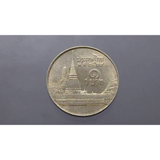 เหรียญหมุนเวียน 1 บาทหลังวัดพระศรืๆ (ช่อฟ้าสั้น) พ.ศ.2529 ผ่านใช้งานน้อย มีผิว ตัวติดลำดับ1