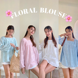 ( X8SFXJ ลด 20% ) 𝗙𝗟𝗢𝗥𝗔𝗟 𝗕𝗟𝗢𝗨𝗦𝗘  เสื้อทรงโอเวอร์ไซส์ (สีจริงรูปสุดท้าย)