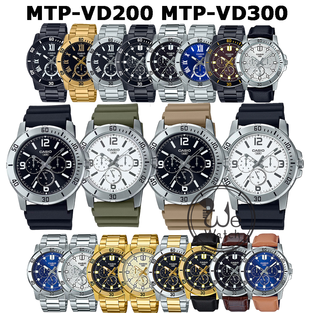 CASIO ของแท้ รุ่น MTP-VD300 MTP-VD200 นาฬิกาผู้ชาย กล่องและประกัน 1 ปี ...