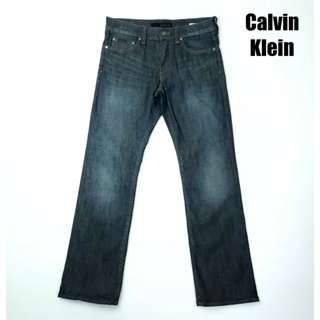 ยีนส์ Calvin Klein เอว 32 สีโทนเข้ม ผ้ายืด ขากระบอก