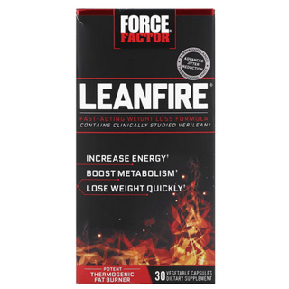 Force Factor, LeanFire, Fast-Acting Weight Loss Formula, 30 Vegetable Capsules (exp.10/25)