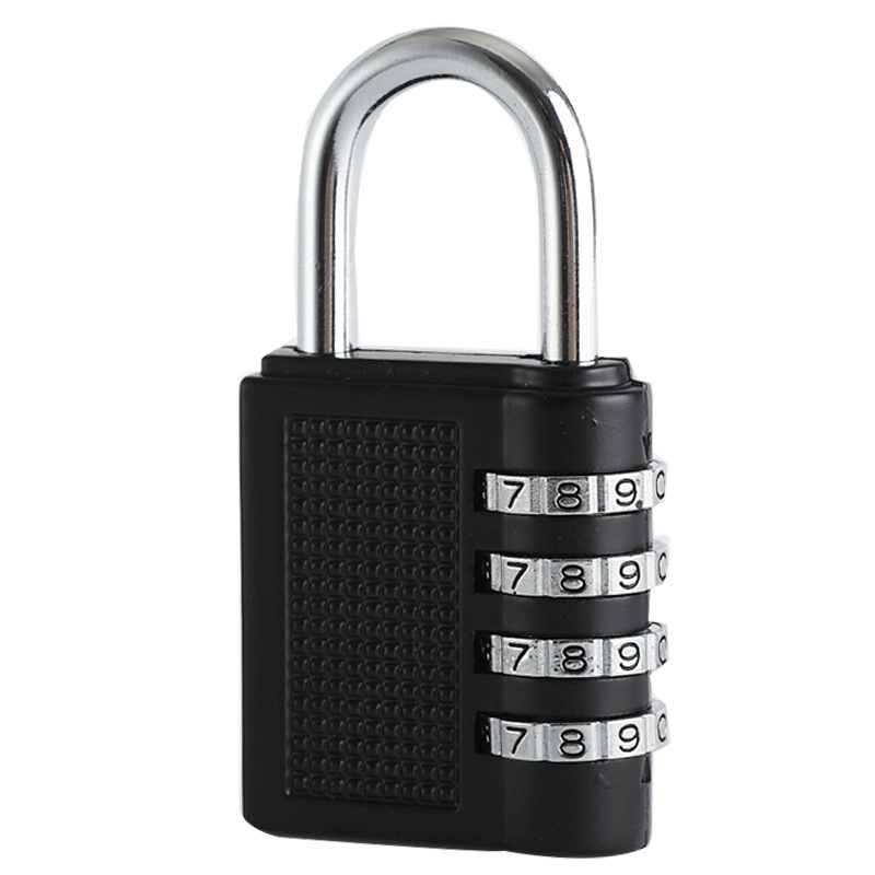 ล็อครหัสลับสีดำ-4-หลัก-ตู้เสื้อผ้าฟิตเนส-กุญแจประตูบ้าน-กุญแจรหัสโลหะขนาดคิงไซส์