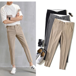 #028#28-34#กางเกงผู้ชายกางเกงทรงกระบอกสไตล์เกาหลีขา5ส่วนผ้าโพลีเอสเตอร์เนื้อผ้าระบายอากาศได้ดี