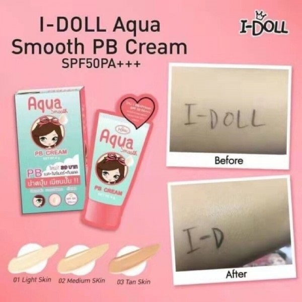 i-doll-aqua-smooth-pb-cream-spf50pa-บีบีไอดอล-พีบีไอดอล-10-ซอง