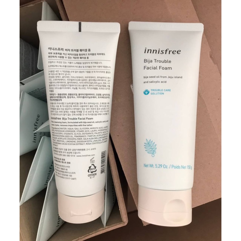 แท้-พร้อมส่ง-innisfree-bija-trouble-facial-foam-150-ml-อินนิสฟรี-บีจา-โฟมล้างหน้าสำหรับปัญหาสิวและผิวมัน