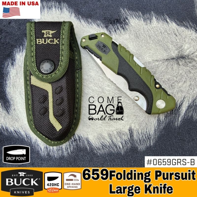 มีดbuck-รุ่น659-folding-pursuit-large-knife-มีดพับพร้อมกระเป๋า-สามารถใช้งานได้ทุกที่-น้ำหนักเบา-ของแท้ผลิตusa