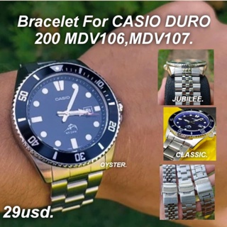 ภาพขนาดย่อของสินค้าสายนาฬิกา หัวโค้ง สำหรับ CASIO DURO 200 MDV-106 ,MDV-107 ขนาด22มิล มีโลGO ฟรีSpring Bar และปากกาถอดสาย