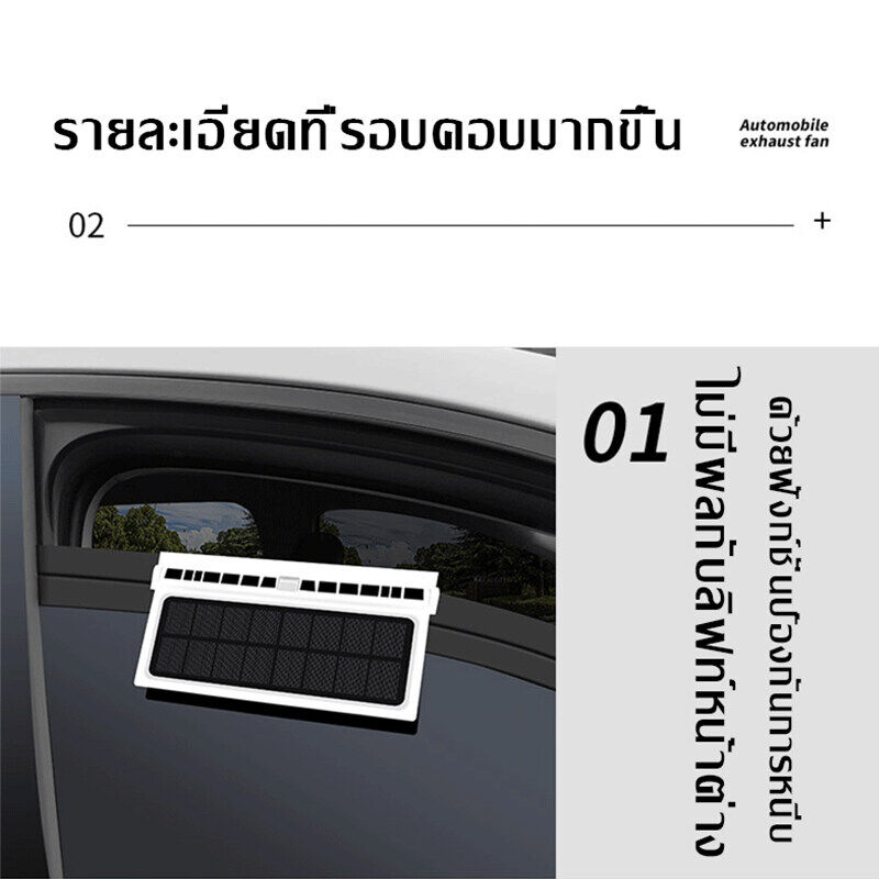 จัดส่งทันที-พัดลมระบายความร้อนในรถยนต์-2-พัดลม-พัดลมระบายอากาศในรถ-พัดลมพลังงานแสงอาทิตย์-car-air-purifiers