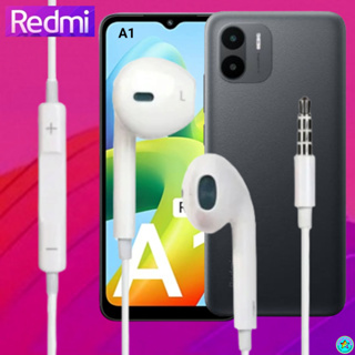 หูฟัง สมอลทอล์ค Redmi Aux 3.5 เรดมี่ A1 สวมใส่สบาย เบสนุ่ม เสียงดี รีโมทเล่น-หยุดเพลง-เพิ่ม-ลดระดับเสียง
