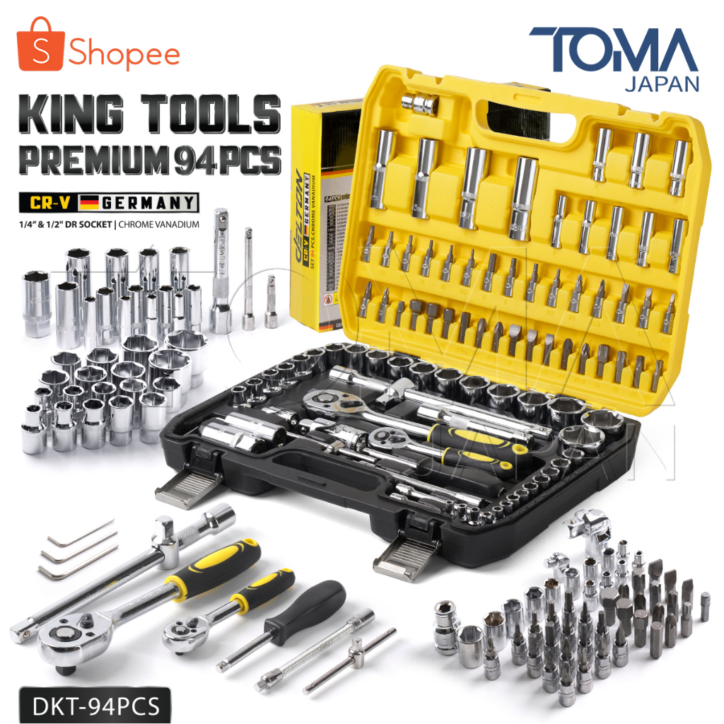 DELTON King Tools ชุดเครื่องมือ ประแจ ชุดบล็อก 94 ชิ้น ขนาด 1/4 นิ้ว