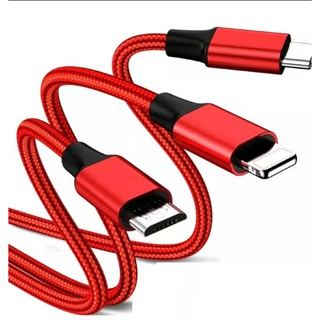 3-in-1-สายชาร์จเชือกถัก-usb-type-c-anroid-ไอโอเอส-พร้อมส่ง