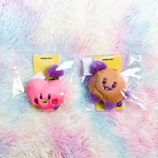 พร้อมส่ง | พวงกุญแจ BT21 BABY Flat Fur Purple Heart Edition 💜 ของสะสมบังทัน การ์ดแทฮยอง การ์ดยุนกิ