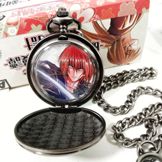 🇯🇵 Rurouni Kenshin Himura Kenshin Pocket Watch นาฬิกาพก ซามูไรพเนจร ของแท้ญี่ปุ่น Bandai