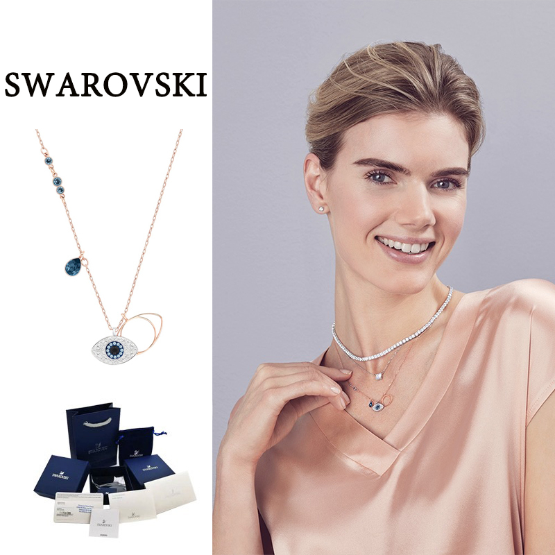 ของแท้-100-swarovski-สร้อยข้อมือ-สร้อยคอ-swarovski-แท้-สวารอฟสกี้-symbolic-blue-eyes-สร้อยคอคริสตัลสีน้ำเงิน