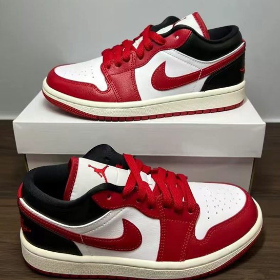 nike-air-jordan-1-low-red-white-black-shoes-sneaker-รองเท้าผ้าใบ-ของแท้