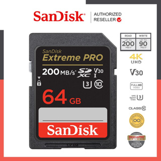 ภาพหน้าปกสินค้าSanDisk Extreme Pro SD Card  SDXC 64GB ( SDSDXXU-064G-GN4IN ) ความเร็วอ่าน 200MB/s เขียน 90MB/s เมมโมรี่การ์ด SDCARD แซนดิส รับประกัน Synnex lifetime ที่เกี่ยวข้อง